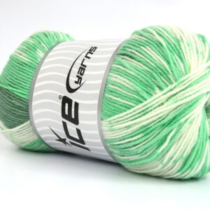 2x150gr Jacquard Wool Green Shades, Cream