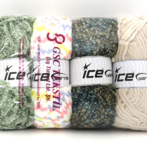 1x400gr Mixed Lot Multicolor Chenille Yarns