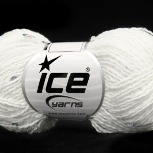 6x50gr Natural Cotton Light Paillette White