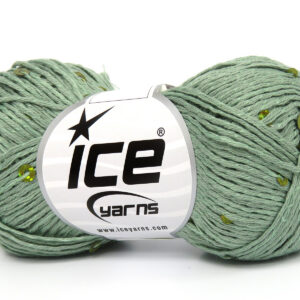 6x50gr Natural Cotton Light Paillette Water Green