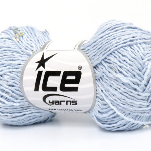 6x50gr Natural Cotton Light Paillette Baby Blue