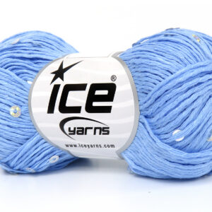 6x50gr Natural Cotton Light Paillette Light Blue