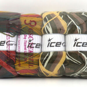 1x400gr Mixed Lot Multicolor Self Striping Yarns