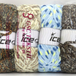 1x400gr Mixed Lot Multicolor Chenille Types