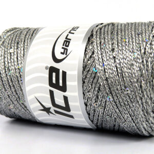 2x200gr Macrame Glitz Paillette Silver, Grey