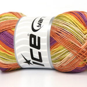 4x100gr Biscuit Lilac, Orange Shades, Yellow, Green, Cream