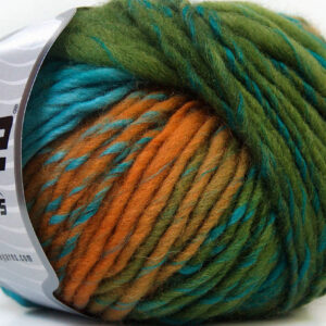 8x50gr Vivid Wool Green, Turquoise, Gold, Navy, Purple