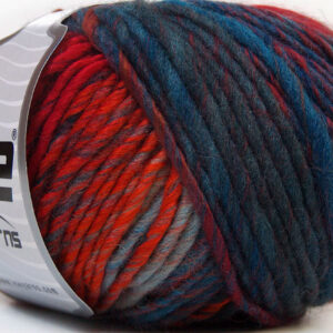 8x50gr Vivid Wool Orange, Blue Shades, Gold, Green Shades