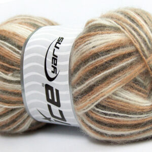 4x100gr Angora Supreme Color Camel, Light Brown, Cream