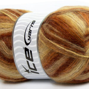 4x100gr Angora Supreme Color Brown Shades, Yellow, White