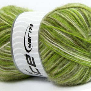 4x100gr Angora Supreme Color Green Shades, White