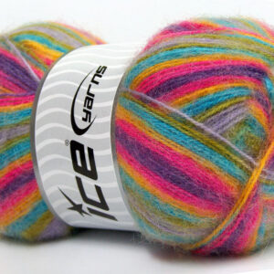 4x100gr Angora Supreme Color Purple, Fuchsia, Turquoise, Green, Lilac