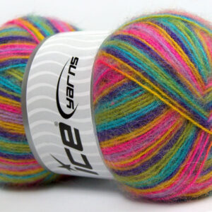 4x100gr Angora Supreme Color Green, Purple, Pink, Turquoise, Yellow