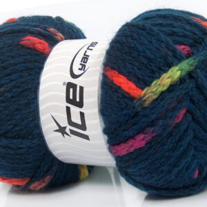 4x100gr TubeWool Bulky Spots Navy, Neon Colors