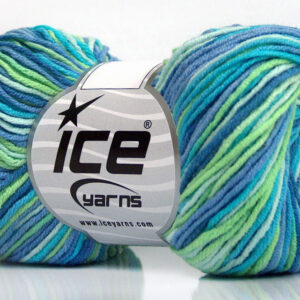 8x50gr Lorena Print Blue Shades, Green, Turquoise