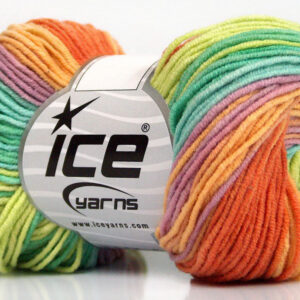 8x50gr Lorena Print Green Shades, Orange, Yellow, Lilac