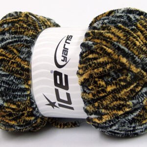 4x100gr Chenille Safari Black, Grey, Yellow