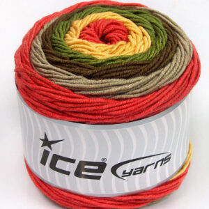 2x200gr Cakes Aran Brown, Green, Yellow, Salmon, Grey