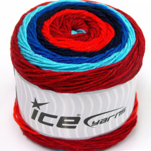 2x200gr Cakes Aran Salmon, Burgundy, Blue Shades