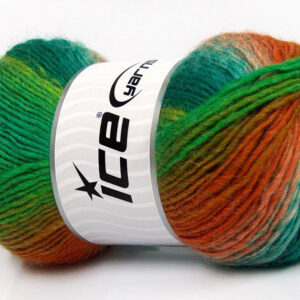 4x100gr Lana Bella Green Shades, Orange, Gold