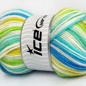 4x100gr GumBall Turquoise, Blue, Green Shades, White