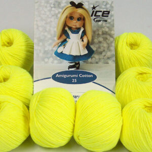 8x25gr Amigurumi Cotton 25 Neon Yellow