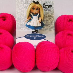 8x25gr Amigurumi Cotton 25 Neon Pink