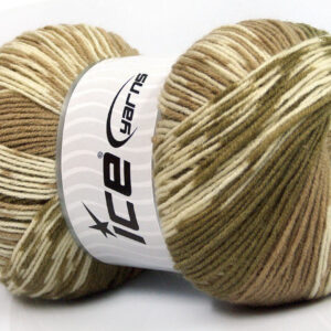 2x150gr Jacquard Wool Khaki, Camel, Cream