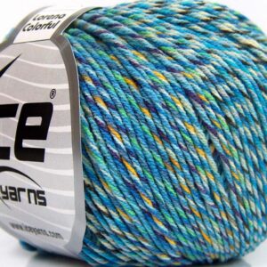 8x50gr Lorena Colorful Turquoise, Light Green, Gold, Purple