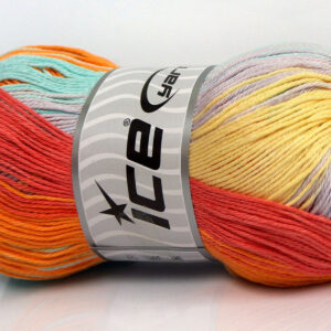 4x100gr Camilla Cotton Magic Light Turquoise, Lilac, Orange Shades, Yellow