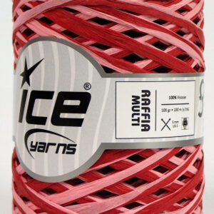 2x100gr Raffia Multi Red, Light Pink