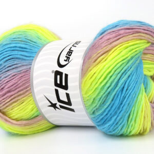 4x100gr Lana Bella Turquoise, Yellow, Lilac
