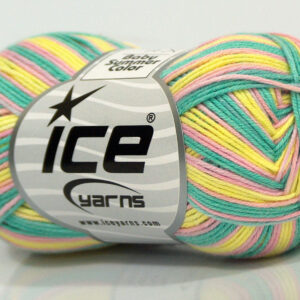 6x50gr Baby Summer Color Turquoise, Pink, Yellow