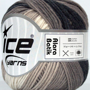 8x50gr Alara Batik Black, Camel Shades, Cream