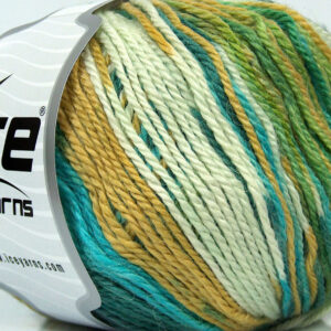 4x100gr Alpaca Light Magic Blue, Green Shades, Cream