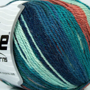 4x100gr Alpaca Light Magic Blue Shades, Green Shades, Salmon