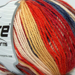 4x100gr Alpaca Light Magic Red, Orange, Gold, Cream