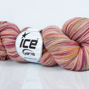 4x50gr Baby Superwash Merino Print Pink Shades, Light Grey, Gold, Camel