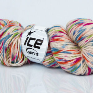 4x50gr Baby Superwash Merino Print Fuchsia, Blue, Gold, Green, Beige