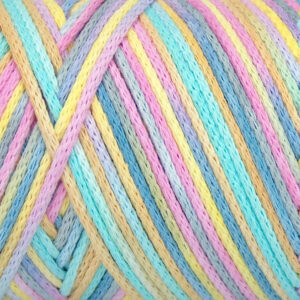 1x250gr Macrame Cotton Print Yellow, Light Grey, Pink, Blue, Mint Green