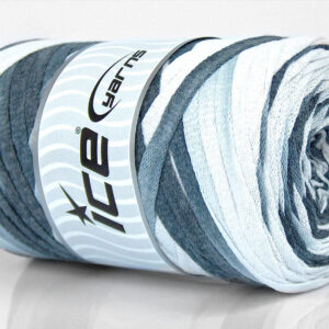 1x250gr VisCot Ribbon Color Grey Shades, White