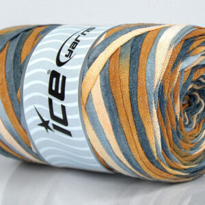 1x250gr VisCot Ribbon Color Cream Shades, Light Brown, Grey Shades