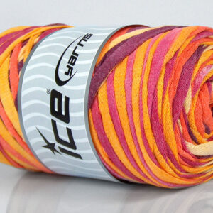1x250gr VisCot Ribbon Color Orange, Yellow, Pink