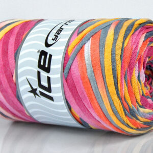 1x250gr VisCot Ribbon Color Orange, Pink, Yellow, Light Grey