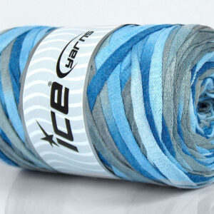 1x250gr VisCot Ribbon Color Blue Shades, Grey Shades