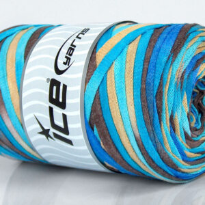 1x250gr VisCot Ribbon Color Blue Shades, Brown Shades, Cream
