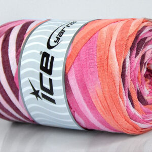 1x250gr VisCot Ribbon Color Pink Shades, Orange, Maroon