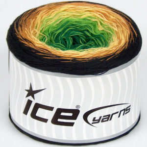 1x250gr Cakes Cotton Fine Green Shades, Yellow, Gold, Black