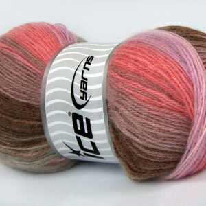 4x100gr Angora Batik Brown, Light Grey, Pink Shades, Lilac, Brown