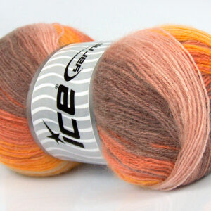 4x100gr Angora Batik Salmon Shades, Gold, Cream, Light Maroon